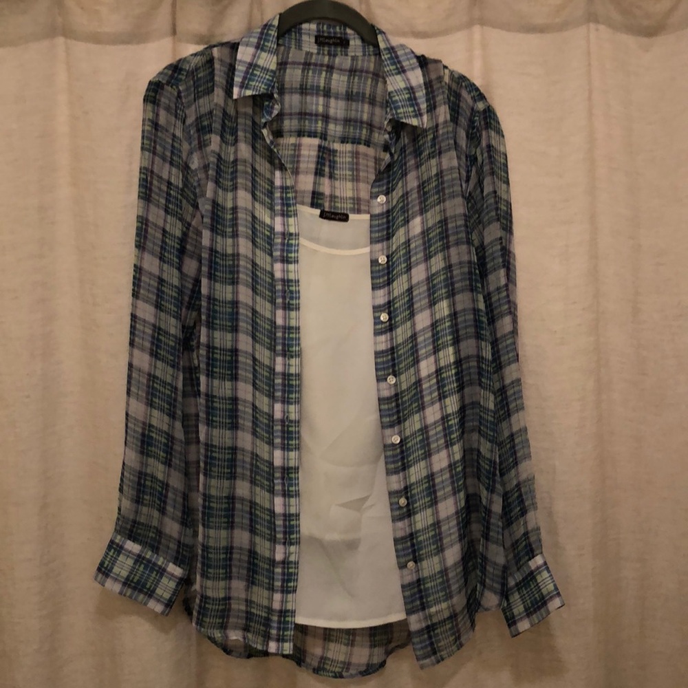 Silk J.McLaughlin Plaid Button-down